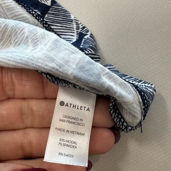 Athleta Santorini Blue and White Printed Athletic Dress Medium - Picture 5 of 7